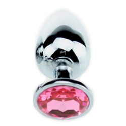 Generique Plug Bijou Strass Rose - LARGE 8 x 4cm